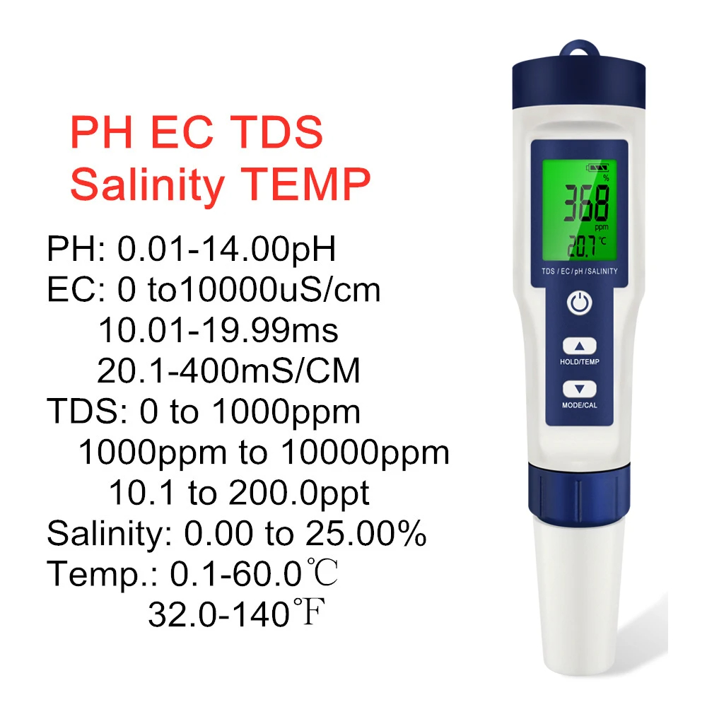 Ph Meter Digital Water Tester - Цифровой измеритель pH TDS EC 5