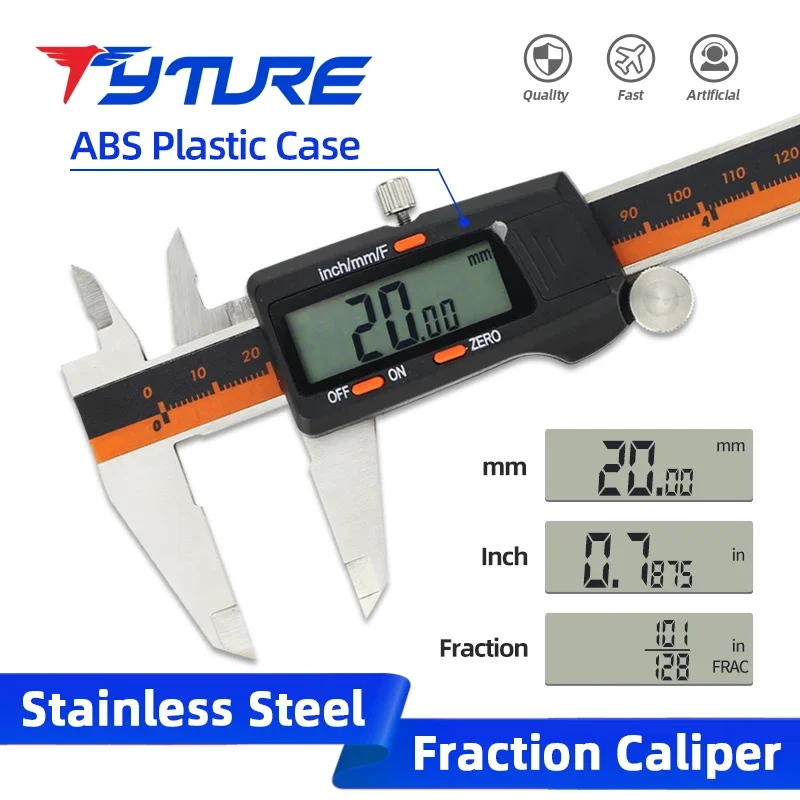 Digital Caliper 150Mm Stainless Steel - Металлический штангенциркуль с фракцией, цифровой пахиметр,